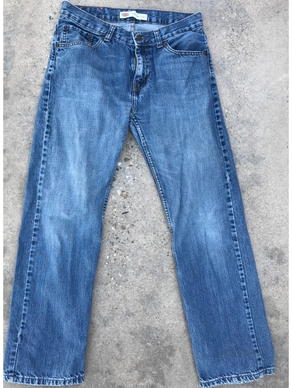Levis 505 Mens Blue Denim Jeans 18 Regular 29x29 Med Wash Lite Fading no Tab